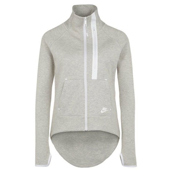 Nike Tech Fleece Moto Cape Jacket in Light Grey - Picture 2 of 9